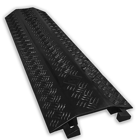 Electriduct Cable Ramp, 1-1/2 in H, 37-1/4 in L, 11 in W, 1 Channel, PVC, Black DO-EZ-RUNNER-1CH-BK